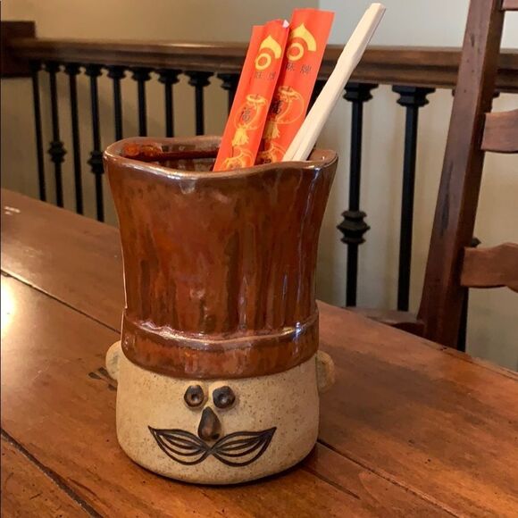 Takahashi Le Chef Pottery Vase / Chopstick Holder - Picture 7 of 7